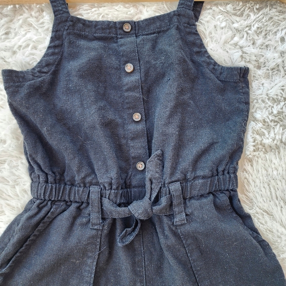 Old Navy Girls‎ Sleeveless Tie-Front Linen-Blend Utility Romper - Picture 2 of 5